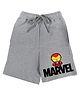 Wear Your Mind Cotton Knit Marvel Featuring Iron Man & Text Printed Short - Grey