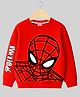 KUCHIPOO Fleece Knit Full Sleeves Marvel Featuring Spiderman Printed Light Winter Sweatshirts - Red
