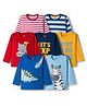 Babyhug 100 % Cotton Single Jersey Knit Full Sleeves T-Shirt With Dino Print Pack Of 7 - Multicolour