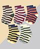 Neska Pack Of 5 Cotton Elastane Striped Ankle Socks - Multi Colour