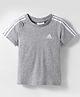 ADIDAS KIDS Cotton Knit Half Sleeves T-Shirt With Logo Print - Grey