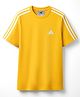 ADIDAS KIDS Cotton Knit Half Sleeves T-Shirt With Tape Detailing - Yellow