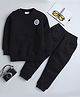 BAATCHEET Knitted Knit Full Sleeves Evil Eye Patch Detailed Light Winter Sweatshirt & Pant Set - Black