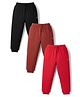 Pine Kids Knit Full Length Lounge Pant With Logo Print Pack Of 3 - Colour May Vary