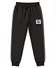 Pine Kids Knit Full Length Lounge Pant With Text Badge - Black