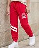 Pine Kids Knit Full Length Lounge Pant with Text Print - Red