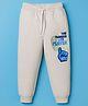 Pine Kids Knit Full Length Lounge Pant With Text Print - Grey
