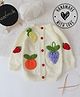 Woonie Hand Knitted Full Sleeves Fruits Designed Sweater - Cream