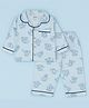 TIPPY TOP Pure Cotton Printed Full Sleeves Elephant Printed Striped Coordinating  Night Suit Set - Blue