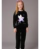 Cherry Crumble By Nitt Hyman Knit Full Sleeves  Unicorn Patch Detailed Winter Night Suit Set  - Black