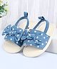 Cute Walk by Babyhug Booties With Polka Dot Print & Back Strap- Blue