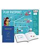 CocoMoco Kids Play Passport for Kids, Geography Educational Toy Activity Kit with Reusable Stickers and World Map, Return Gift for Kids Ages 4-11 Year olds