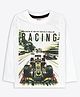 Ariel Cotton Knit Full Sleeves Racing Text Sports Car Printed Tee - White