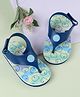 Babyoye Velcro Closure Flip Flops With Teddy Bear Print - Blue