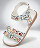 Toothless Floral Printed Velcro Closure Sandals - White & Multi Colour