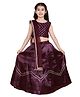 Cutiediva Silk Woven Sleeveless Sequins Embellished Lehenga & Choli Set With Dupatta - Maroon