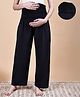 Secret Wish Velvet Woven Smocked Maternity Pants  - Black