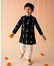 Somersault Cotton Woven Full Sleeves Floral Printed Kurta Pyjama Set - Black
