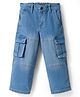 Kookie Kids Denim Woven Full Length Washed Jeans - Light Blue