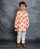 Jilmil Cotton Linen Woven Full Sleeves Abstract Printed Kurta Pyjama Set - Multi Colour