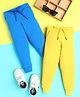 Knitting Doodles Terry Knit Pack Of 2 Solid Track Pants - Blue & Yellow