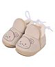 Kid-O-World Bear Face Designed Slip On Winter Booties - Beige