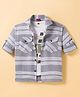 Radutu Full Sleeves Striped Shirt With Separate Tee - Grey & White