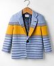 Noddy Full Sleeves Striped Blazer - Mustard Yellow