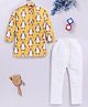 TOONYPORT Cotton Knit Full Sleeves Penguin Printed Kurta With Pajama Set - Yellow
