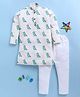 TOONYPORT Cotton Knit Full Sleeves Baby Dinosaurs Printed Kurta Pyjama Set - Green
