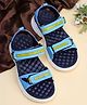 TRASE Abstract Designed Velcro Closure Open Toe Sandals - Blue & Yellow