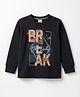 Rikidoos Full Sleeves Typography Printed Light Winter Sweatshirt - Charcoal Grey