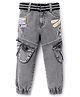 Rikidoos Typography Printed Jeans With Belt - Grey