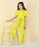Cutiekins Woven Sleeveless Solid Frill Detailed Jumpsuit - Yellow