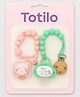Totilo Stylish Baby Pacifier with Clip Chain - Soft, Safe & BPA-Free (pack of 2)-Pink & Green