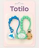 Totilo Stylish Baby Pacifier with Clip Chain - Soft, Safe & BPA-Free (pack of 2)-Blue, Green