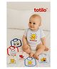 Totilo 7 Days Baby Bibs Set - Soft Cotton, Colorful Embroidered Designs for Each Weekday, Easy Tie-Up Closure (pack of 7)