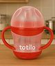 Totilo Unbreakable Baby Spout Sippy Feeding Milk Juices Liquids Silicone Bottle Feeder BPA Free - 160 ml (Red)