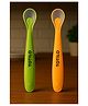 Totilo Feeding Spoon With Ultra Supple 100% Silicone Tip,Bpa Free - PACK OF - Green&Orange (Pack OF 2)