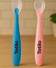 Totilo Feeding Spoon With Ultra Supple 100% Silicone Tip,Bpa Free - Pink &Blue (Pack of 2)