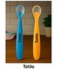 Totilo Feeding Spoon With Ultra Supple 100% Silicone Tip,Bpa Free - Orange & blue (Pack Of 2)