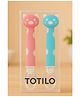 Totilo Silicone Spoon for Baby Feeding, BPA Free Food Grade Material Spoon, Baby Feeding Spoon with Comfortable Grip Handle - Pink & Blue (Pack Of 2)
