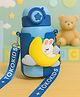 Totilo Cute Bunny Design Sipper Bottle with Adjustable Strap - Leakproof & Portable for Kids-500 ml (Blue)