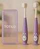 Totilo Kids Bunny Toothbrush with Soft Silicone Head, Blue and White, Stand - Up Base - Purple & Purple (Pack Of 2)