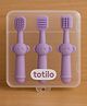 Totilo Baby Toothbrush 3 In 1 Silicone Toothbrush Set| Tongue Cleaner + U Shape Toothbrush + Toothbrush - Purple