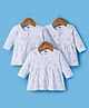 Simply Sinker Knit Full Sleeves Frocks with Animal Print Pack of 3 - White