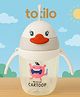 Totilo Baby Premium Duck Feeding Sipper With Straw & Handle For Grip- 350ML - Grey