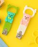 Totilo Baby Nail Clipper with Bear Design, Safe Stainless Steel Blades with Ring - White & Green (PACK OF 2)