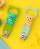 Totilo Baby Nail Clipper with Bear Design, Safe Stainless Steel Blades with Ring - Blue & Green (PACK OF 2)