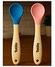 Totilo Silicone Spoon With Plastic Handle, BPA Free Spoon For Baby, Infants - Blue & Pink (Pack of 2)